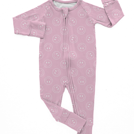 Pink Smiley | Bamboo Romper