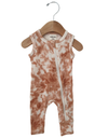 Organic Waffle Zip Romper, Tie Dye