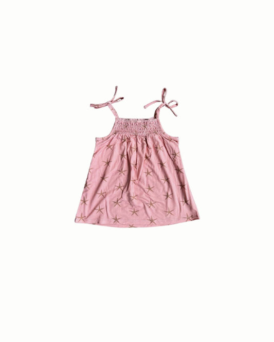 Girl's Smocked Summer Dress in Starfish