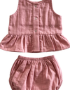 Organic Peplum Set - Rose