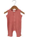 Organic Waffle Romper, Dusty Rose