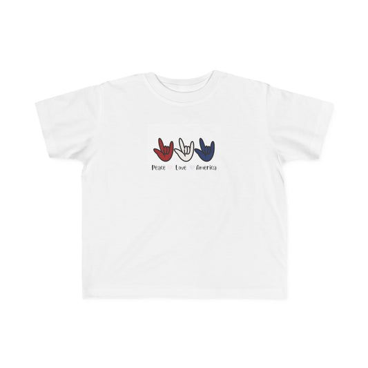 Peace, Love & America Graphic Toddler T-Shirt