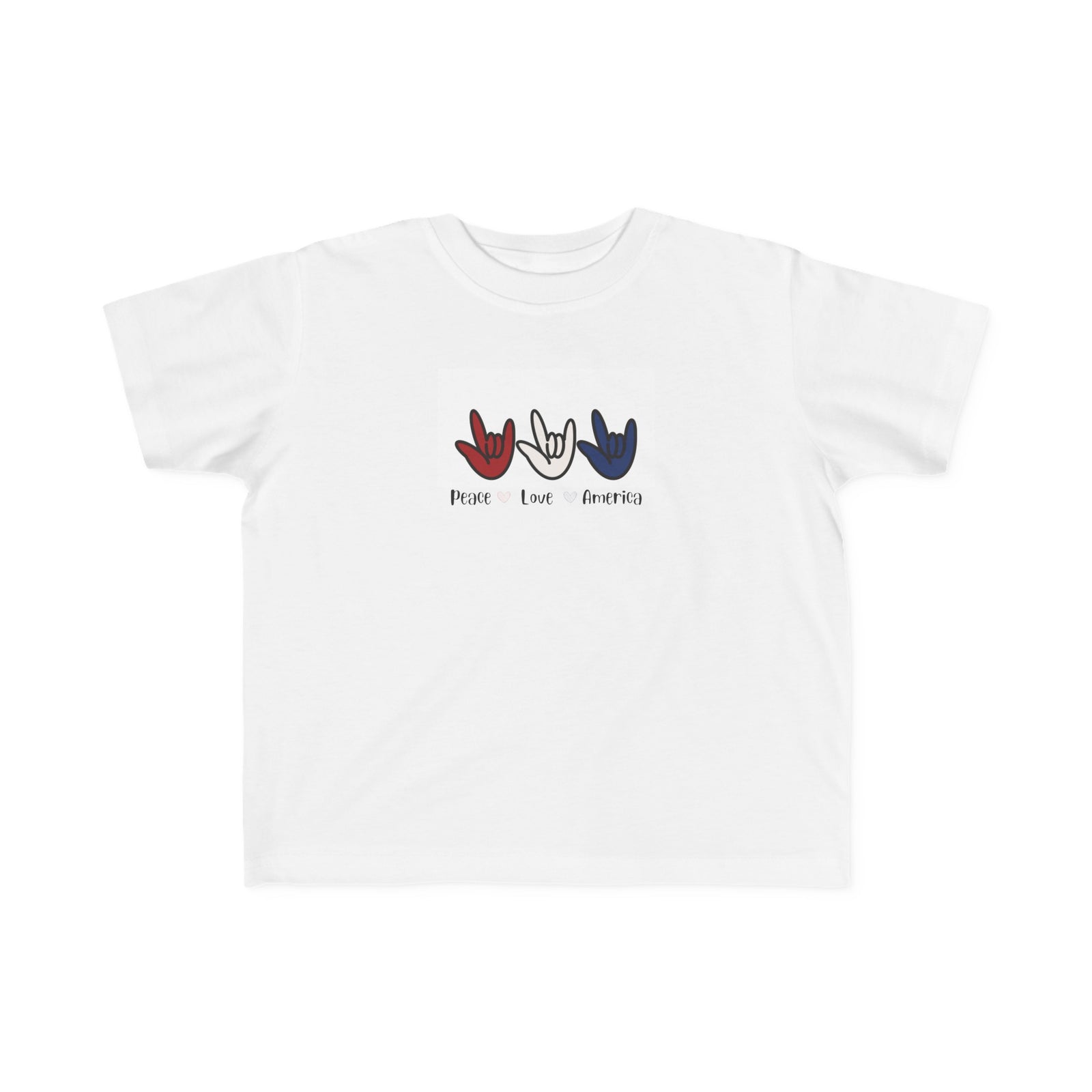 Peace, Love & America Graphic Toddler T-Shirt