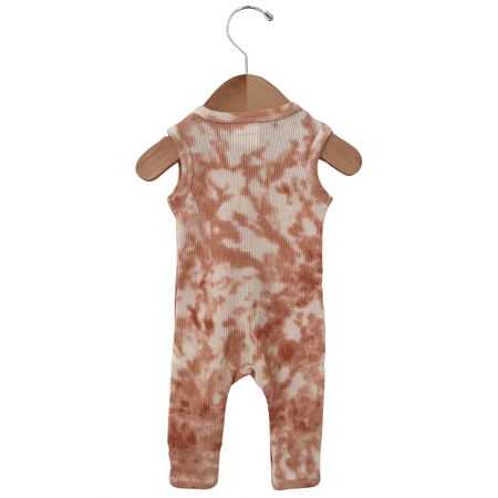 Organic Waffle Zip Romper, Tie Dye