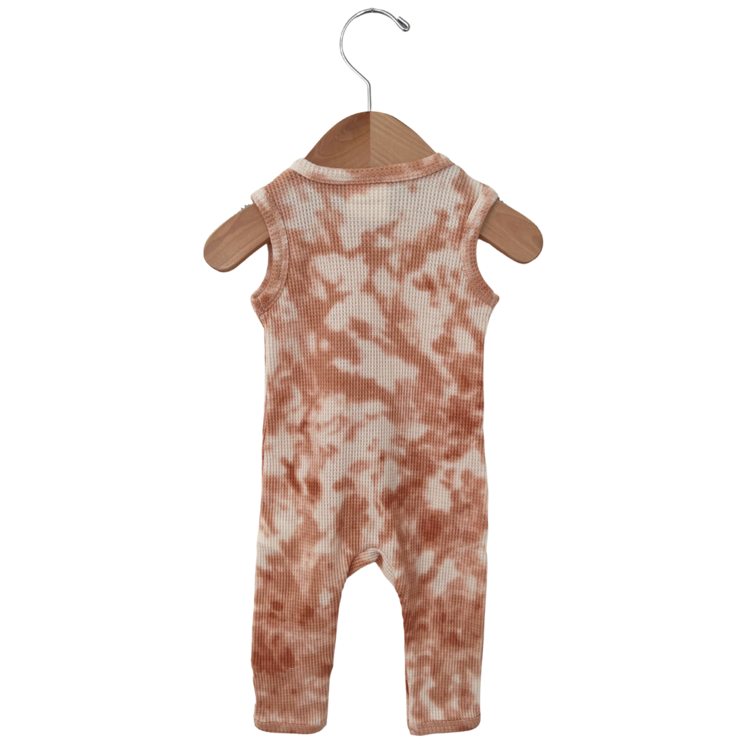 Organic Waffle Zip Romper, Tie Dye