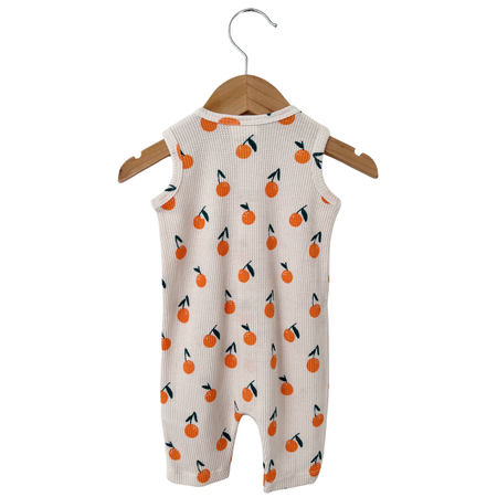 Organic Waffle Romper, Oranges