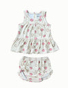 Baby Girl Peplum & Bloomer Set in Smiley