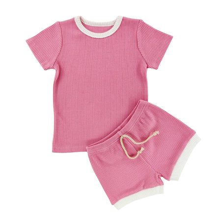 Passion Pink Ribbed Set