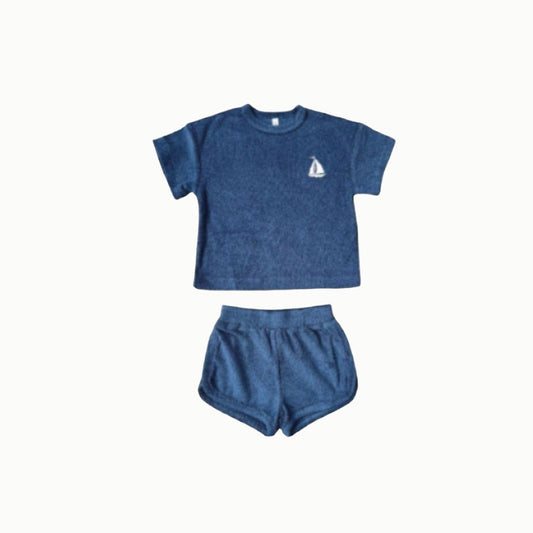 Cotton Terry Set in Navy Sail
