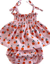 Organic Smocked Set - Pink/Oranges