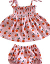 Organic Smocked Set - Pink/Oranges