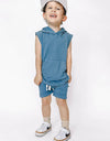 Hooded Tank and Shorts Set - Ocean Blue