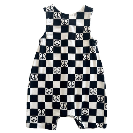 Relaxed Shortie, Black Peace Checkerboard