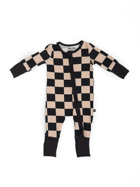 Checked Out Convertible Footie/Romper