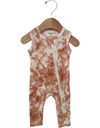 Organic Waffle Zip Romper, Tie Dye