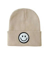 Smiley Face Beanie in Beige