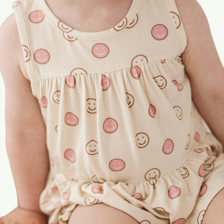 Baby Girl Peplum & Bloomer Set in Smiley