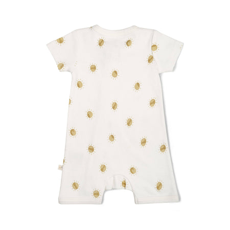 Organic Short Zip Romper - Sunshine