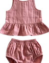 Organic Peplum Set - Rose