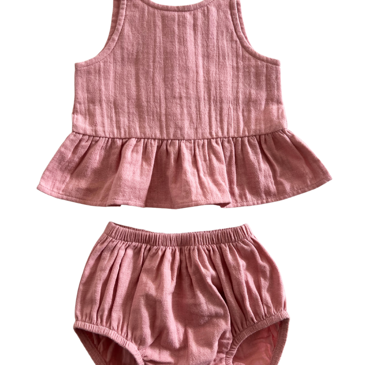 Organic Peplum Set - Rose