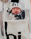 Hi! Black and White Newborn Blanket