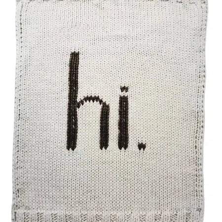 Hi! Black and White Newborn Blanket