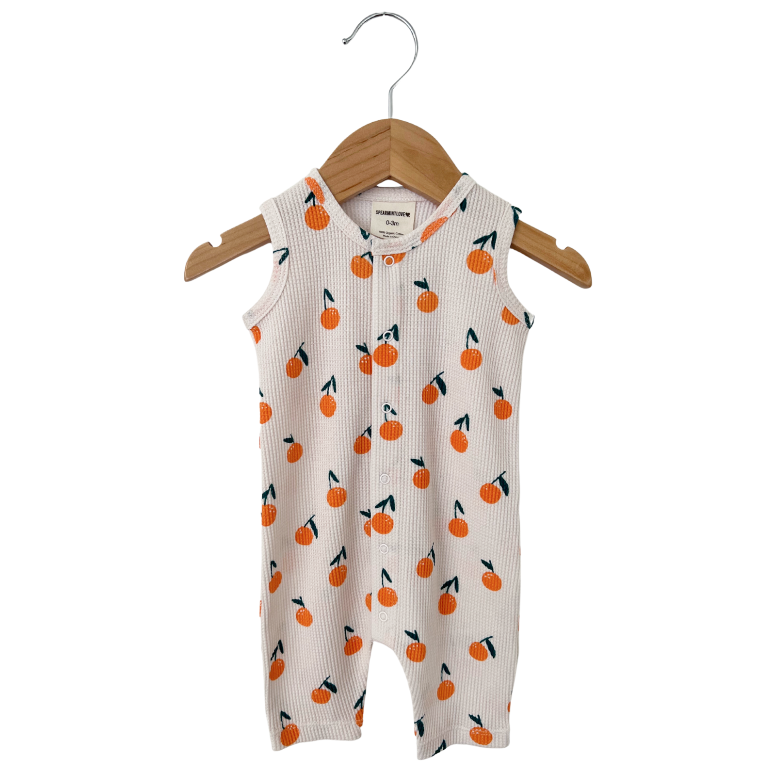 Organic Waffle Romper, Oranges