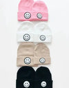 Smiley Face Beanie in Black