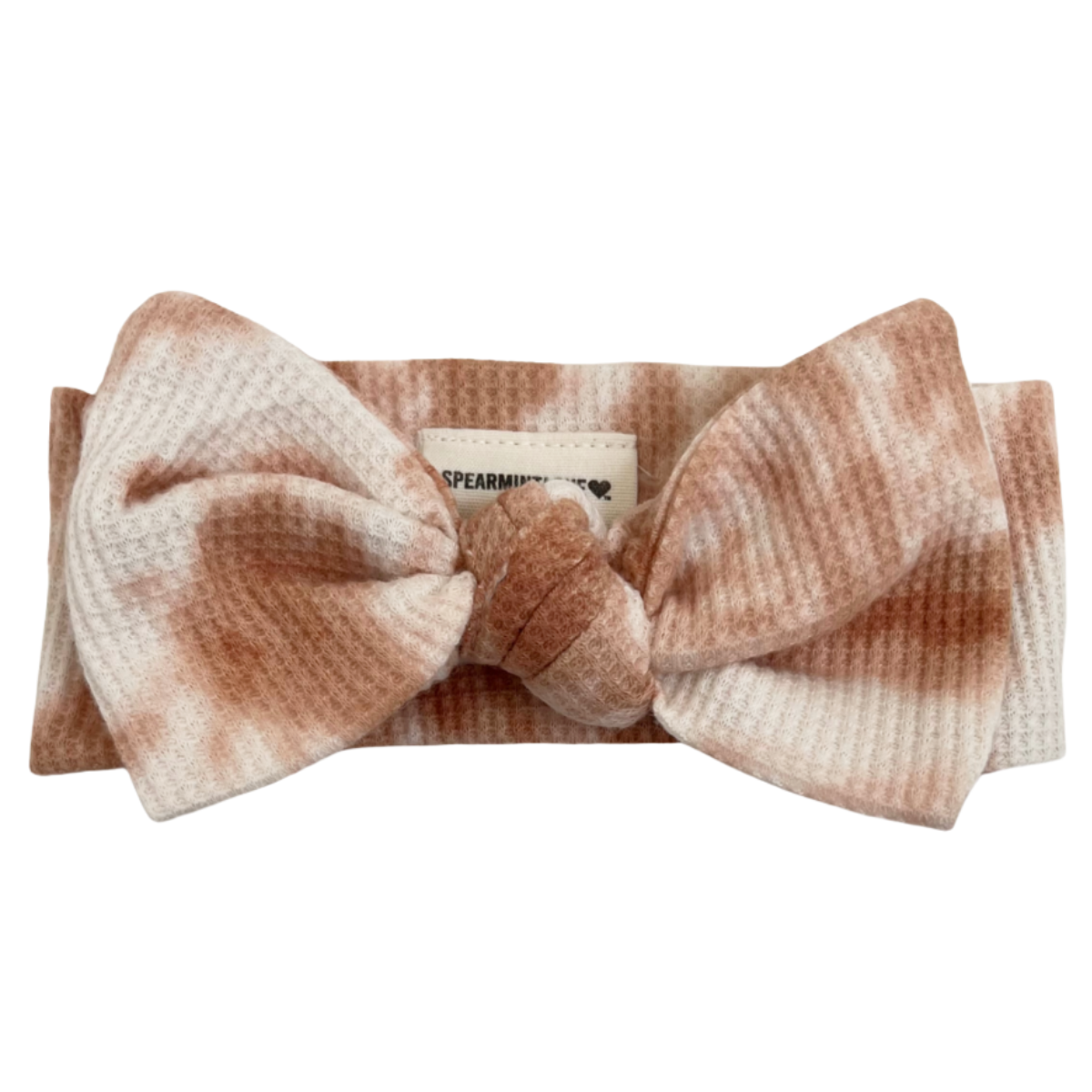 Organic Waffle Knot Bow, Spice Tie Dye