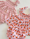 Organic Smocked Set - Pink/Oranges