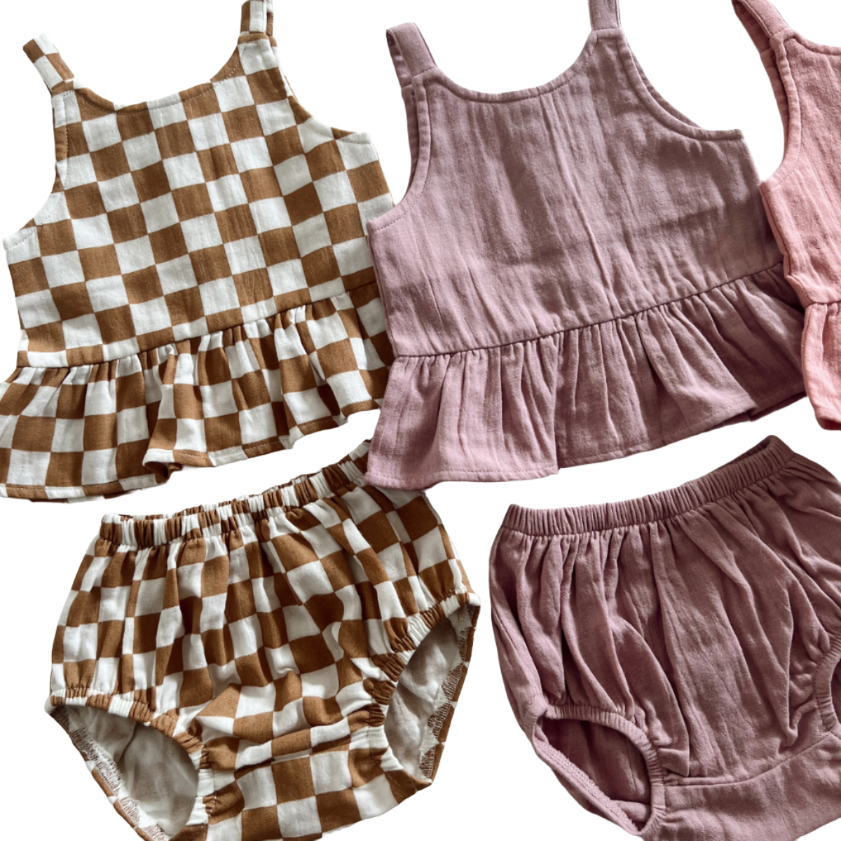 Organic Peplum Set - Rose