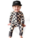 Checked Out Convertible Footie/Romper