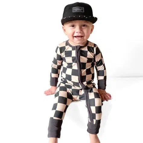 Checked Out Convertible Footie/Romper