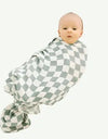 Organic Muslin Green Checkered Swaddle