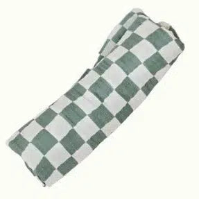 Organic Muslin Green Checkered Swaddle