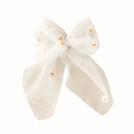 Fresh Daisies Tulle Statement Bow
