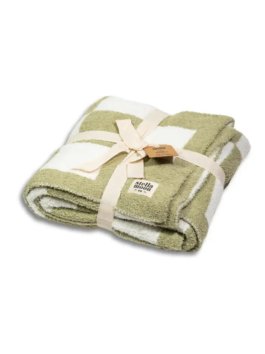Copy of Luxe Checkered Baby Blanket in Green