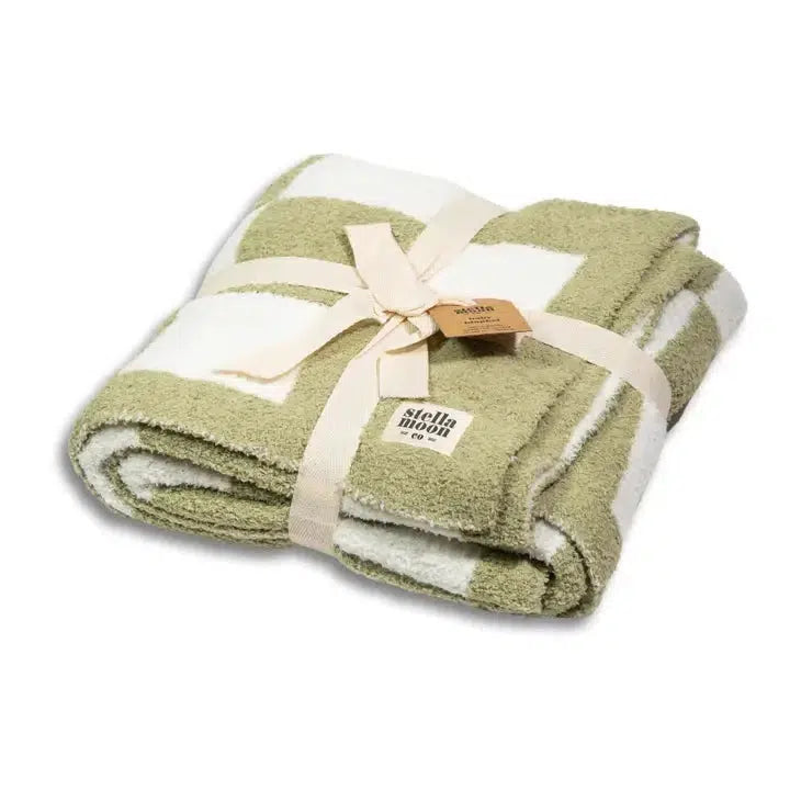 Copy of Luxe Checkered Baby Blanket in Green