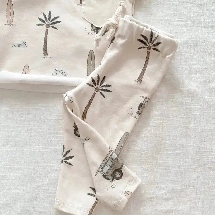 Retro Beach - Palms and Cars Leggings