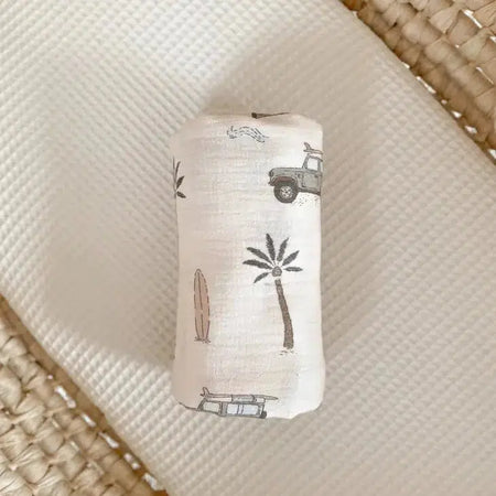 Retro Beach - Swaddle Blanket (Small)