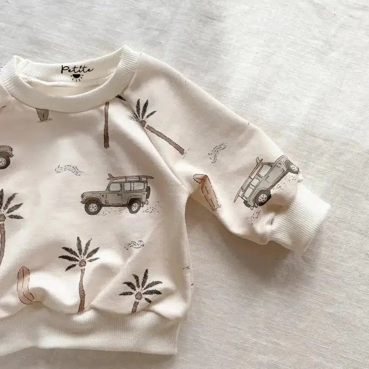 Retro Beach - Palms and Cars Sweater