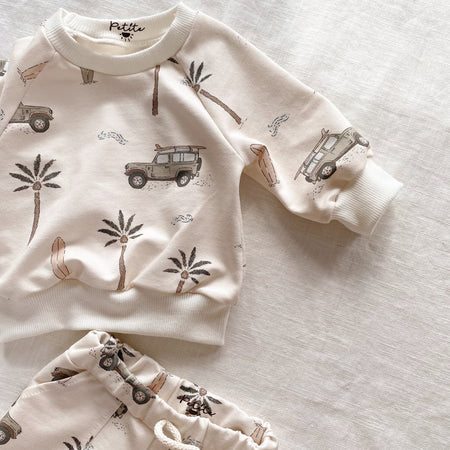 Retro Beach - Palms and Cars Sweater