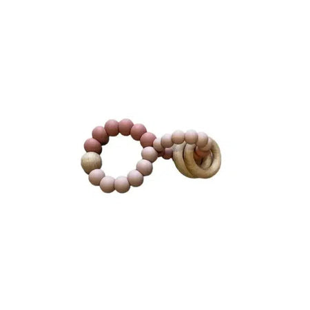 Teething Rattle - Silver Pink