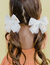 Fresh Daisies-Tulle Alligator Clip Bow